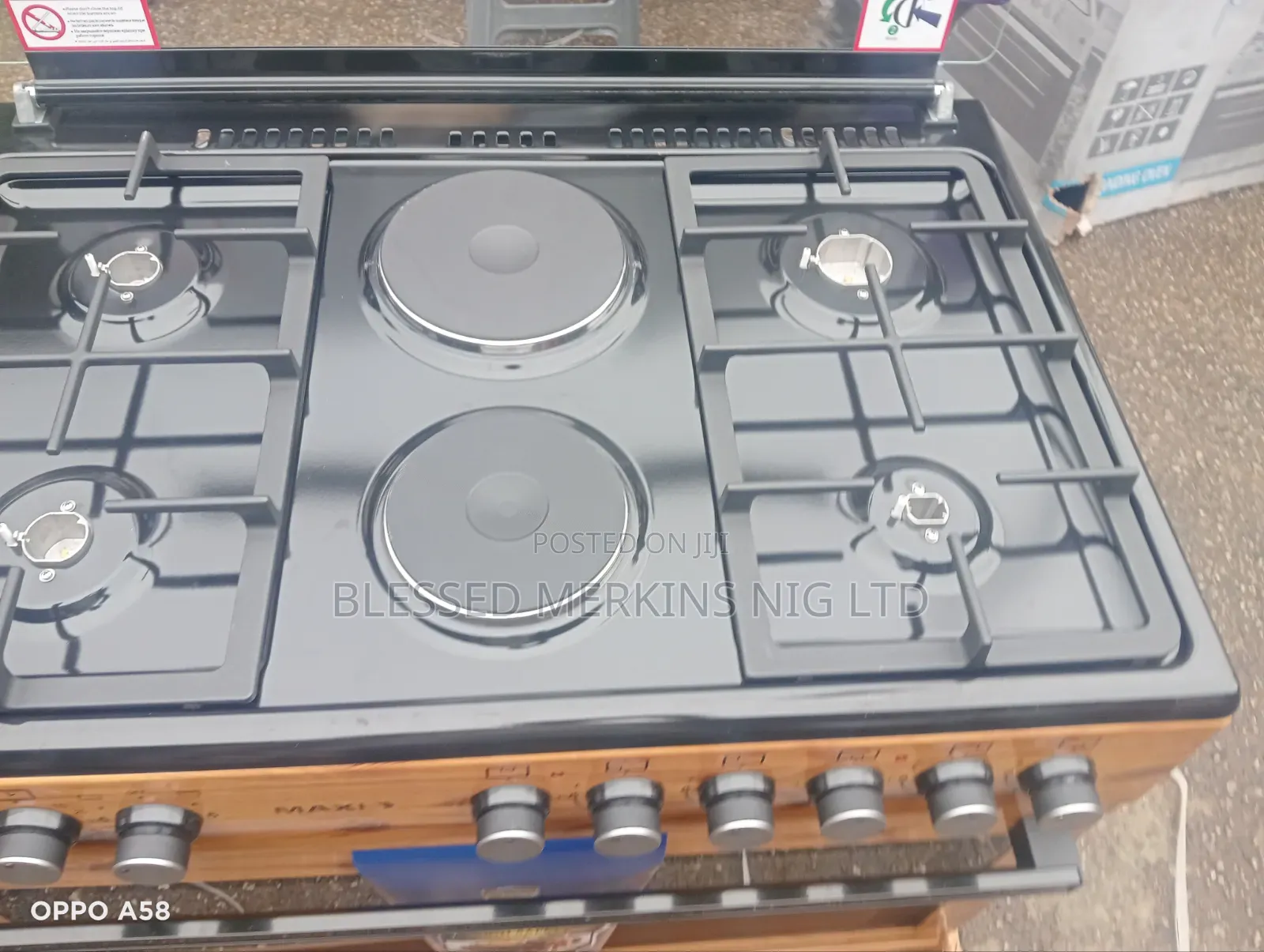 Maxi Plus Gas Cooker 4 Gas 2 Electric 100% Nipple