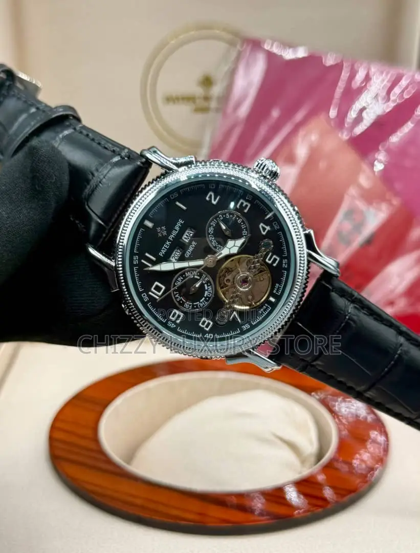 Patek Philippe Quality Men Genuine Leather Wristwatch
