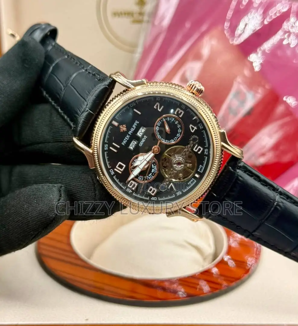 Patek Philippe Quality Men Genuine Leather Wristwatch