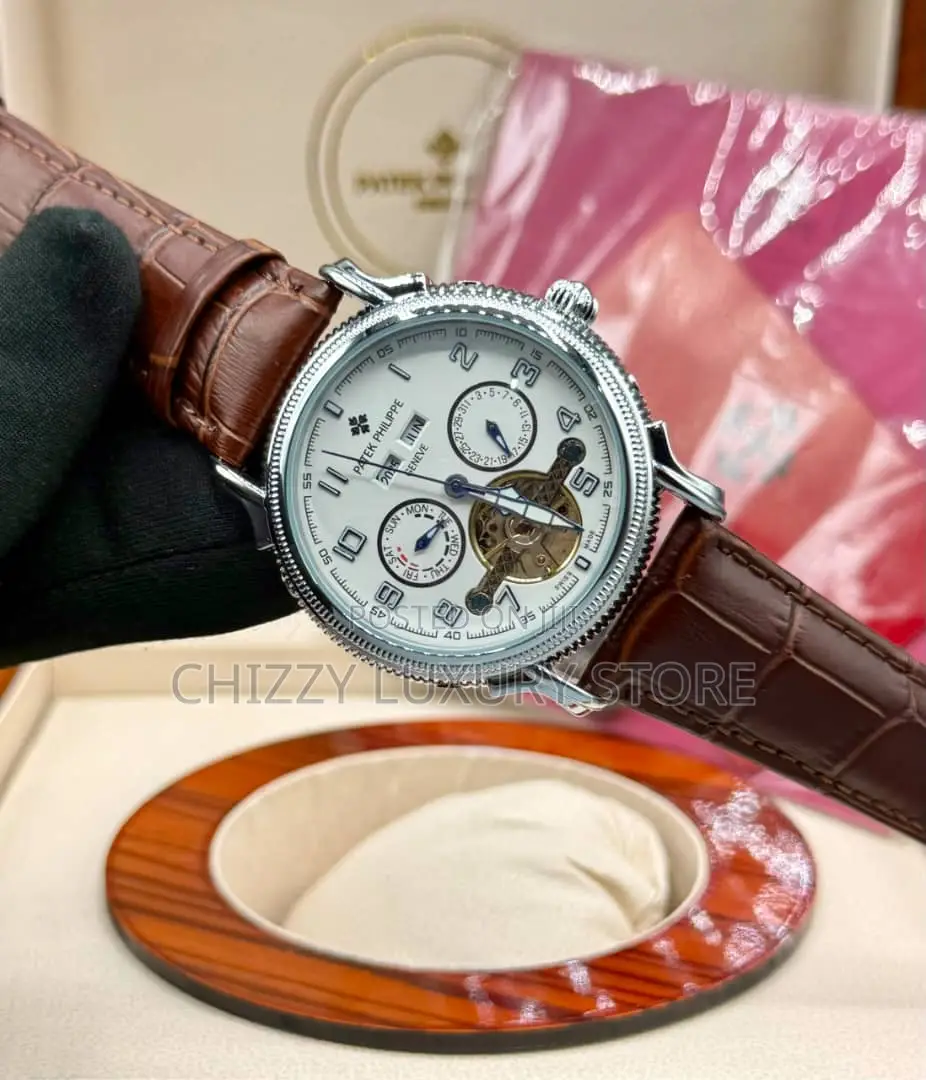 Patek Philippe Quality Men Genuine Leather Wristwatch