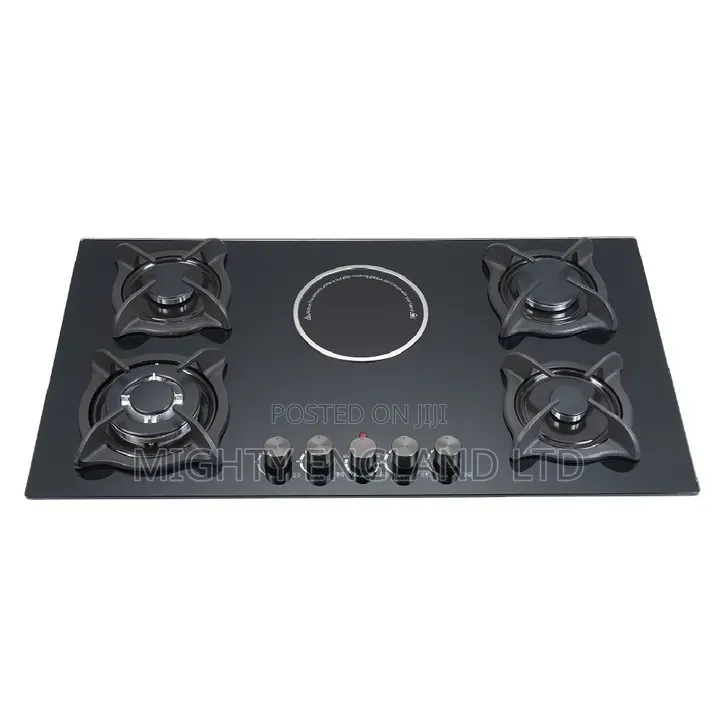 4-Burner Gas Hob With a Central Electric Hot Plate