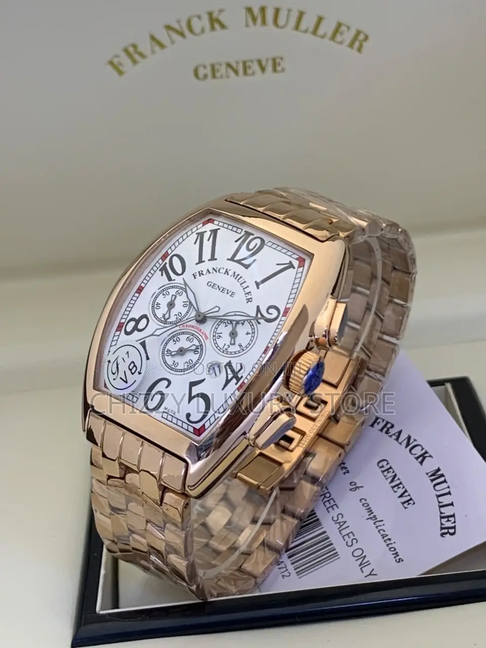 Franck Muller Quality Luxury Men Chronograph Chain Strap Wristwatch