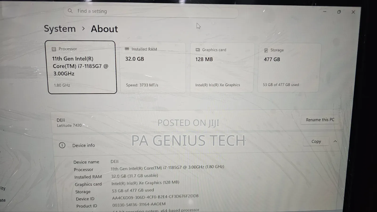 Laptop Dell Latitude 7420 32GB Intel Core i7 SSD 512GB