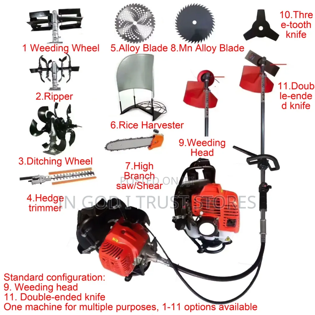11 In 1 Full Set Oem Industrial Grade Backpack Brush Cutter 2-stroke