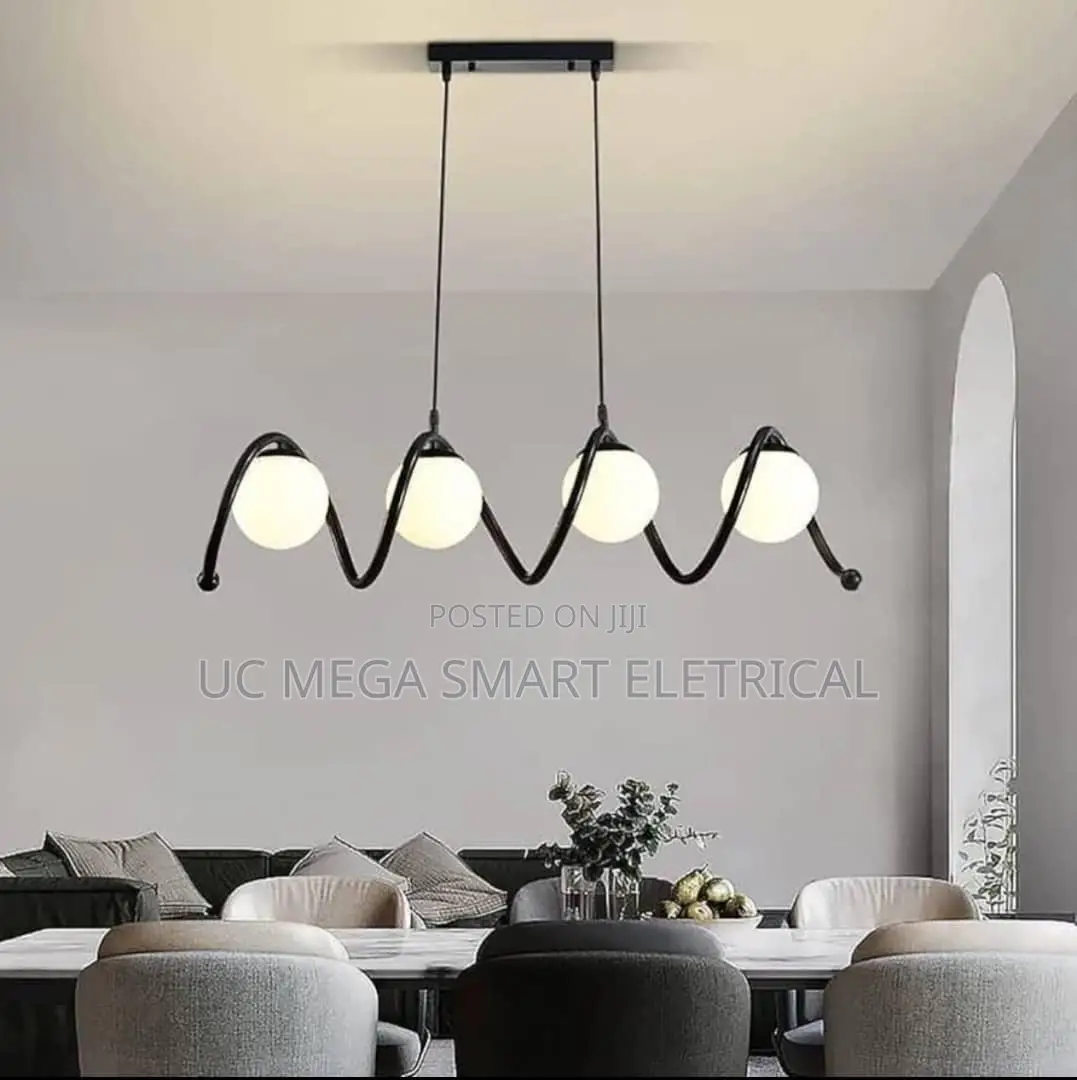Nordic Long Dining Pendant Lights Glass Lampshade Black for Living