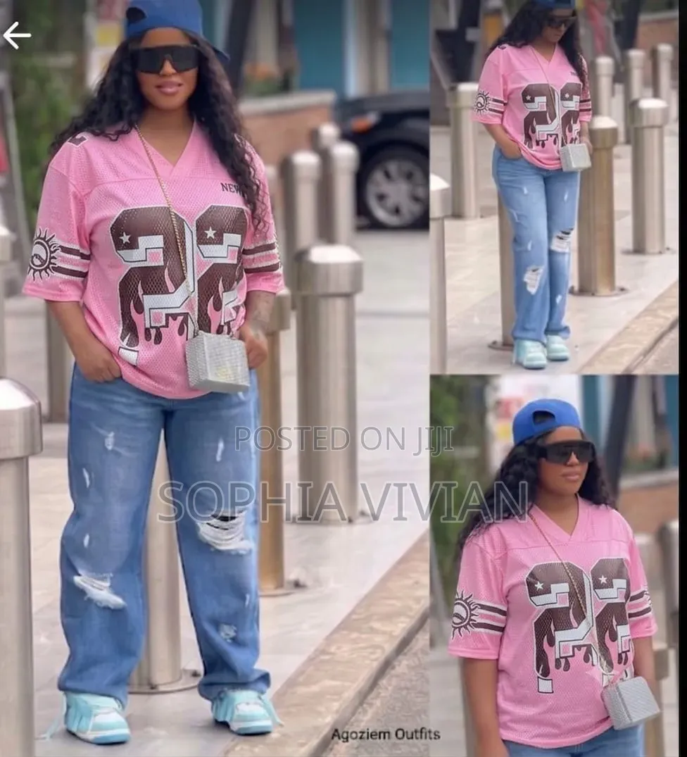 Oversized Blue Digital Graphic Print Sport Tee Size