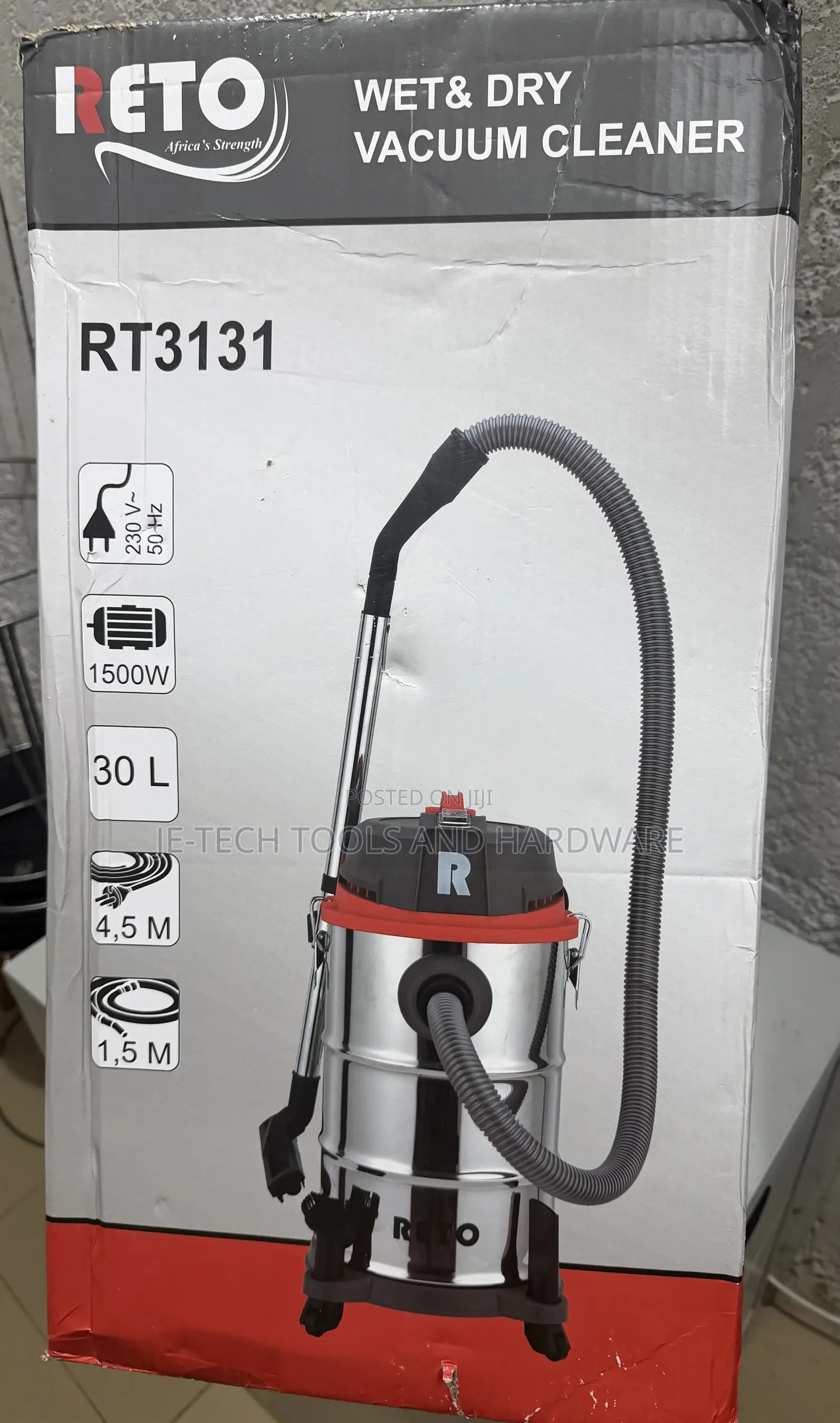 1500w Motor Reto Wet and Dry Vacuum Cleaner 30l