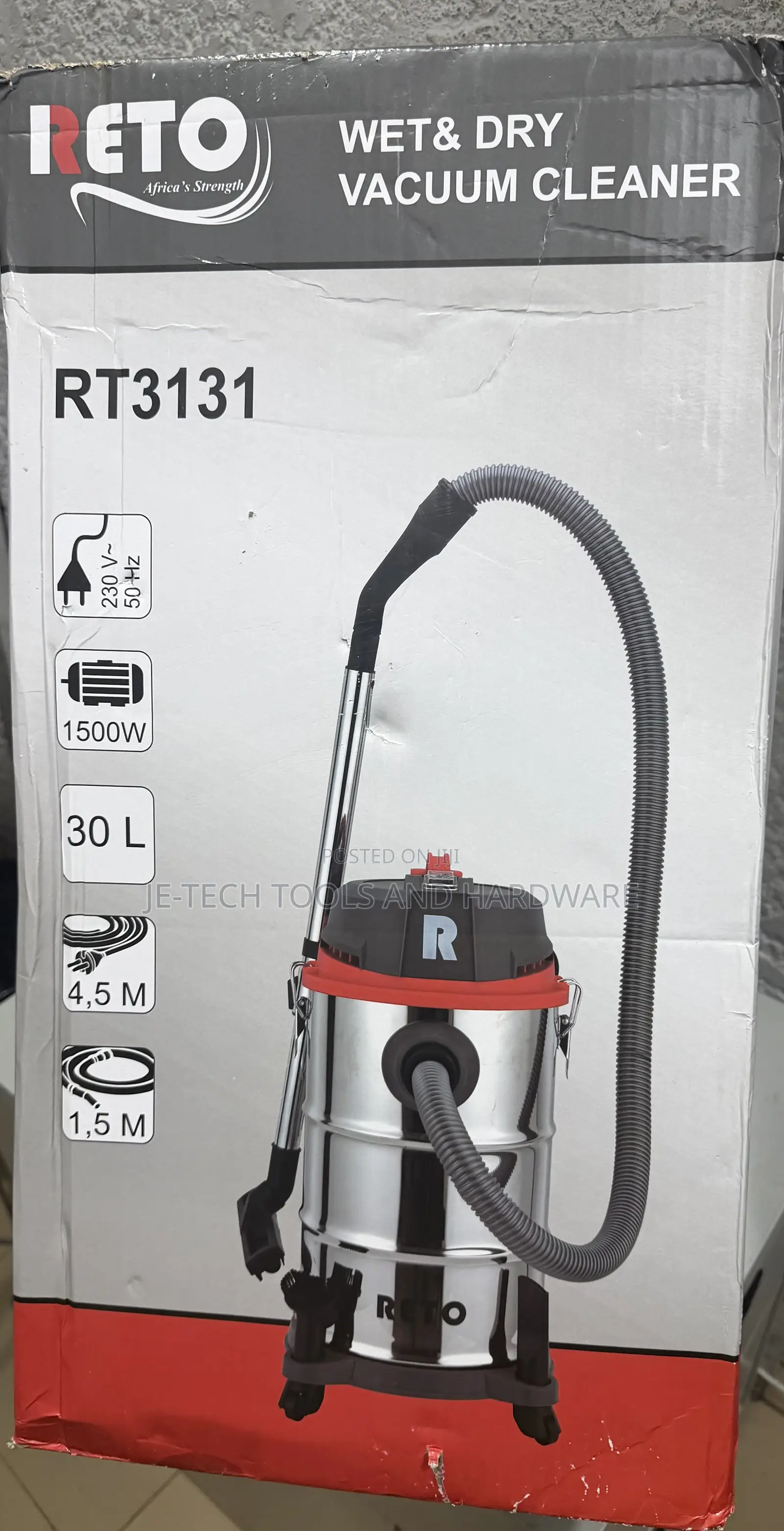 1500w Motor Reto Wet and Dry Vacuum Cleaner 30l
