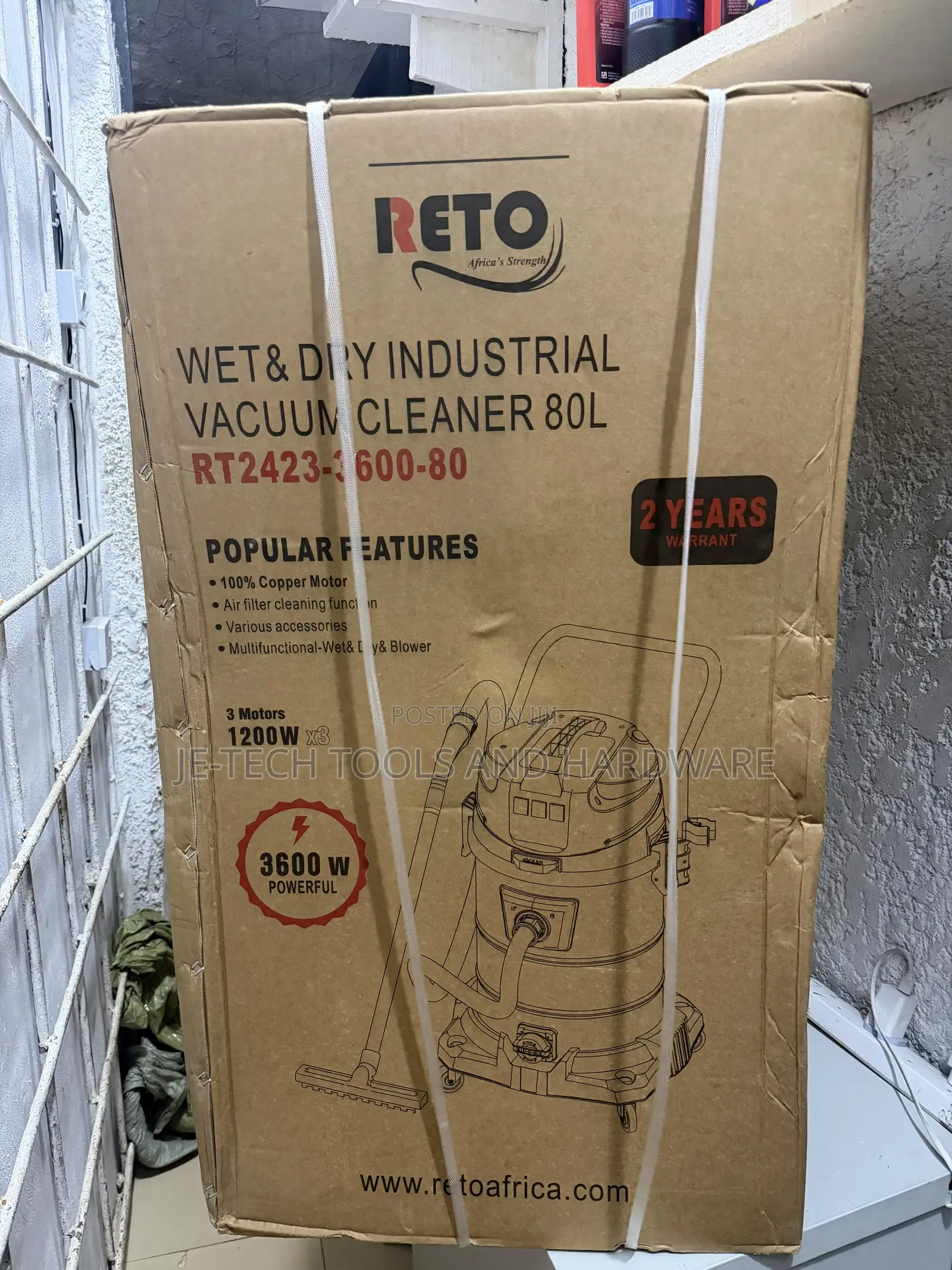 Reto Industrial Wet and Dry Vacuum Cleaner 80 Liters
