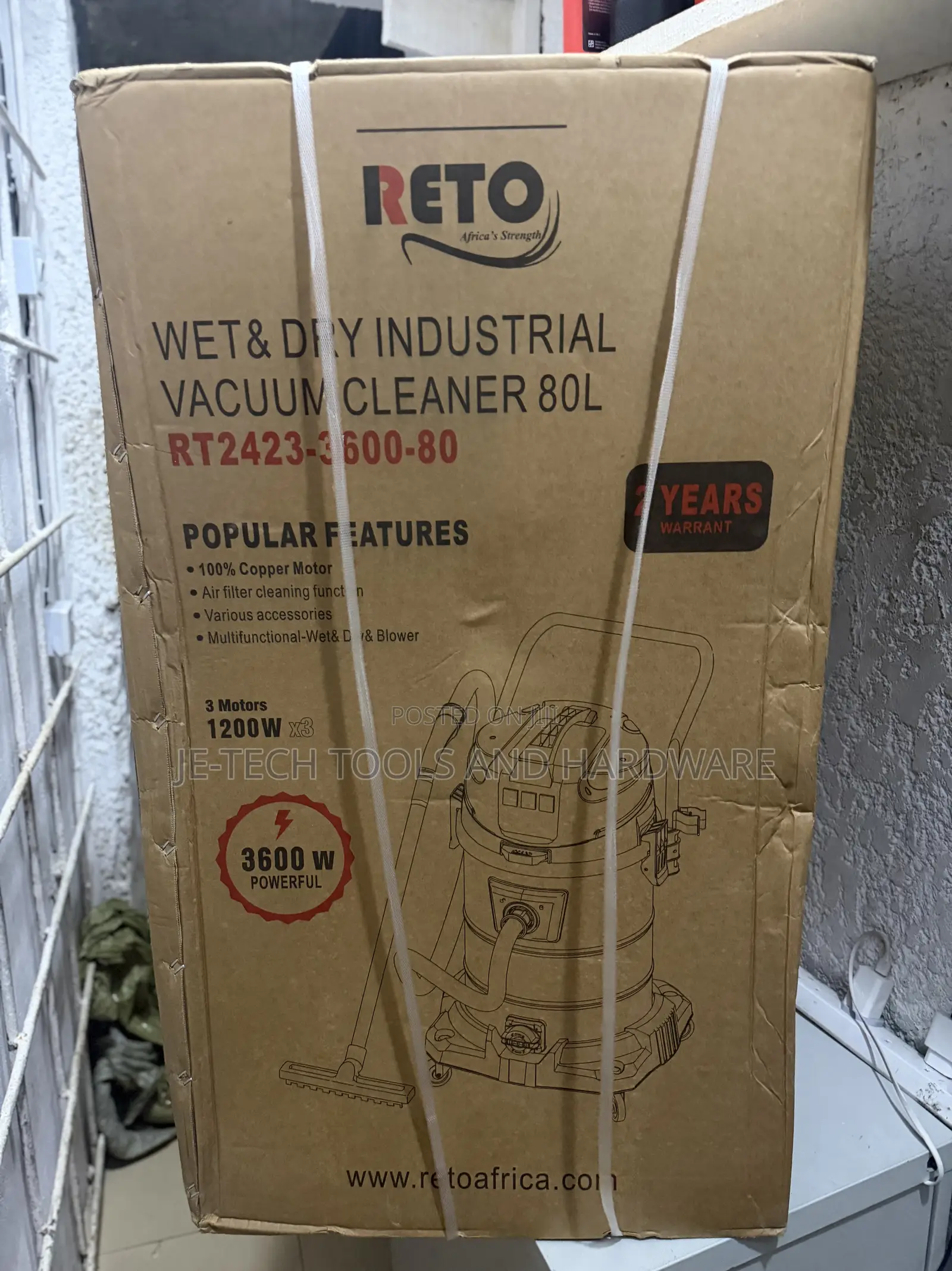 Reto Industrial Wet and Dry Vacuum Cleaner 80 Liters
