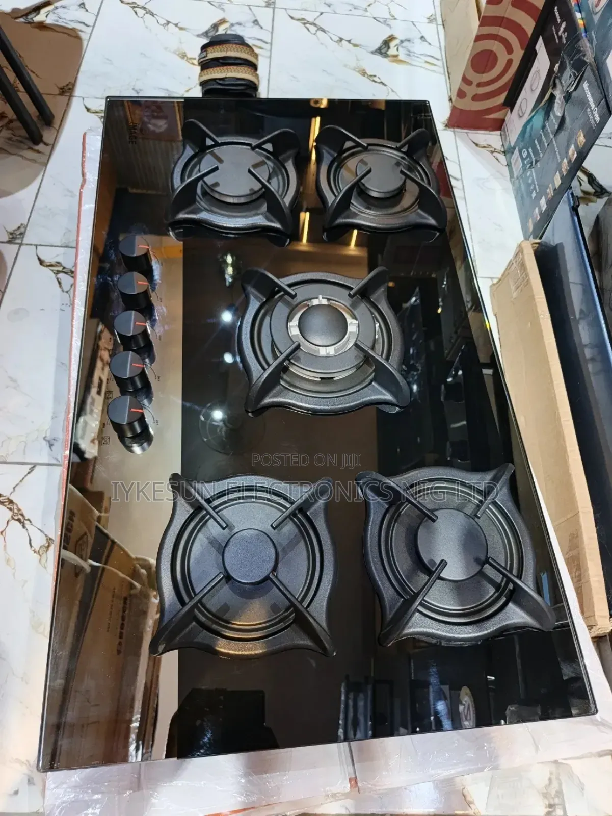 Original Quality Image Inbuilt 5 Burners Automatic Gas Cooker Hob Etc
