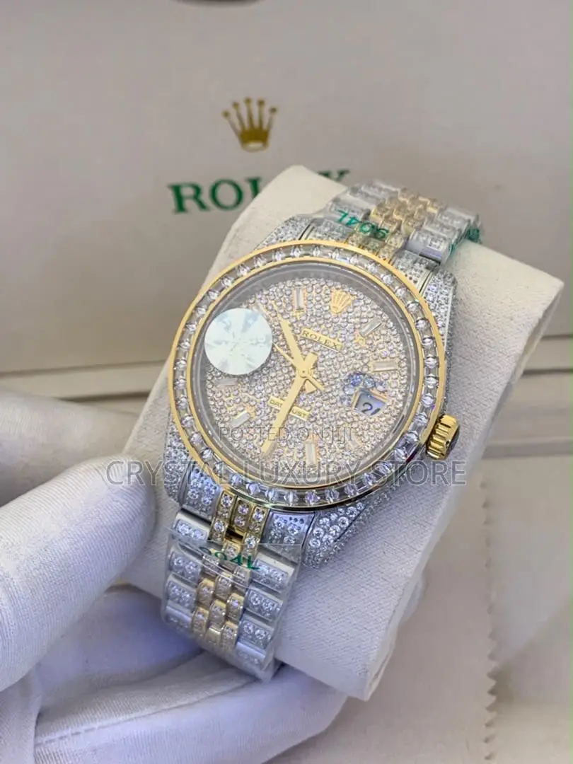 Rolex Quality Luxury Men Iced Automatic Engine Wristwatch
