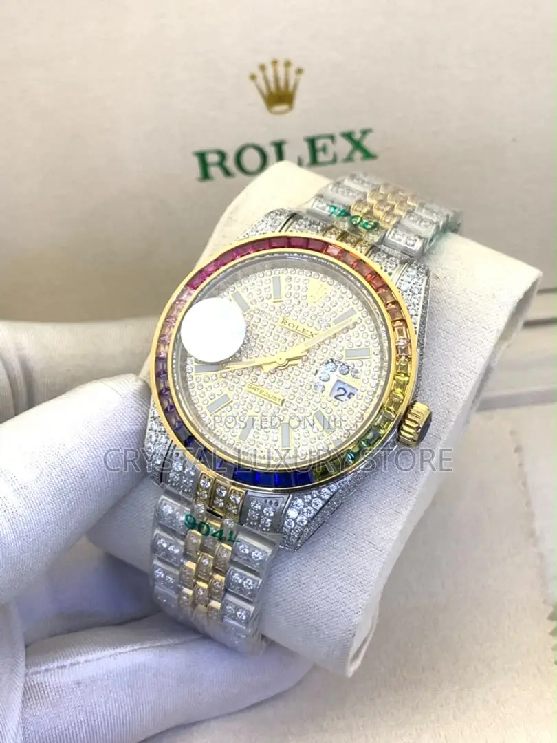 Rolex Quality Luxury Men Iced Automatic Engine Wristwatch