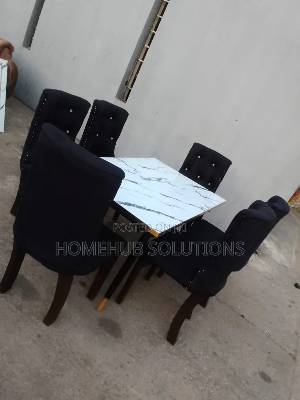 6 Seaters Faux Marble Dinning Set