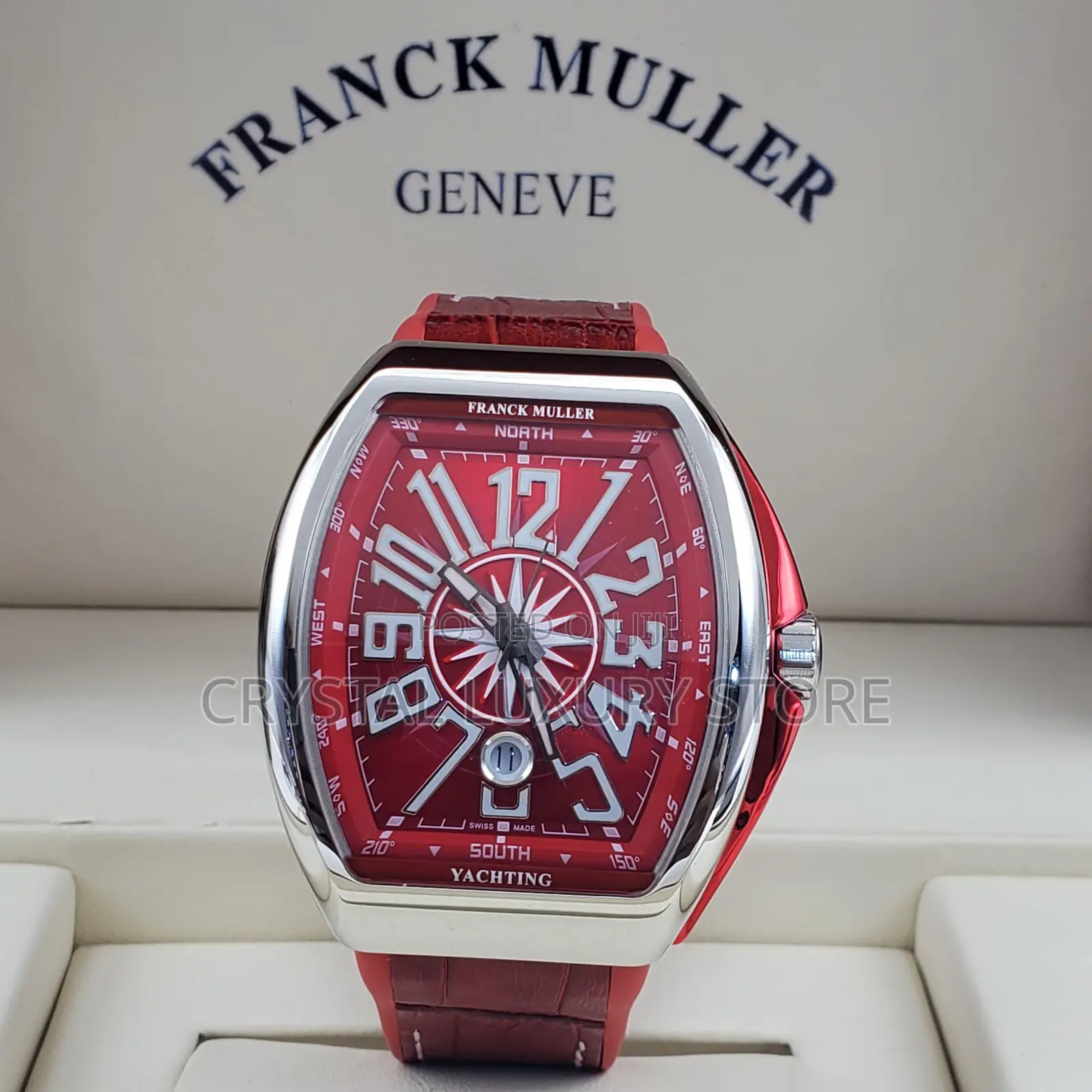 Franck Muller Quality Luxury Men Genuine Leather Wristwatch