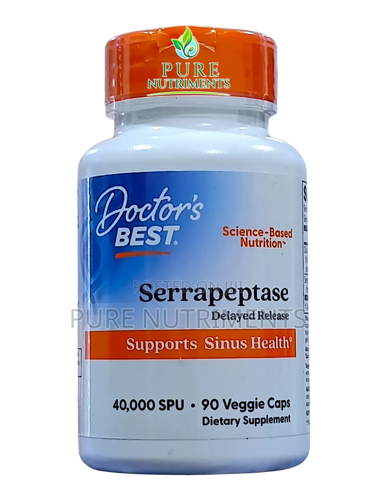 Doctor’S Best Serrapeptase 40,000 Spu 90 Veg Caps_ Sinus Health Pain