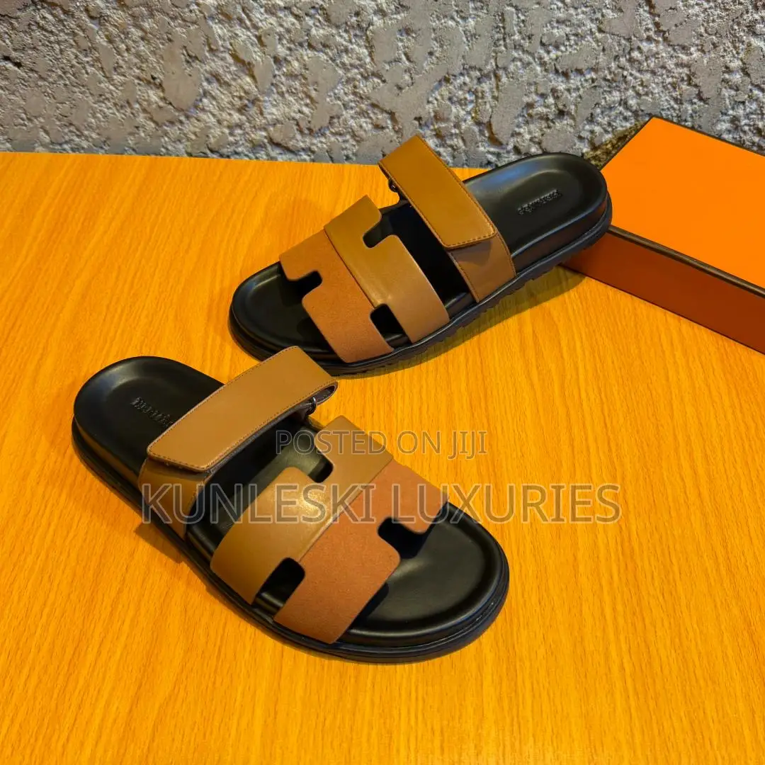 Original Hermes Chypre Leather Slippers