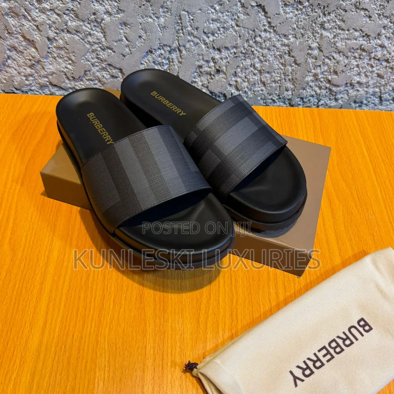 Original Burberry Leather Slides