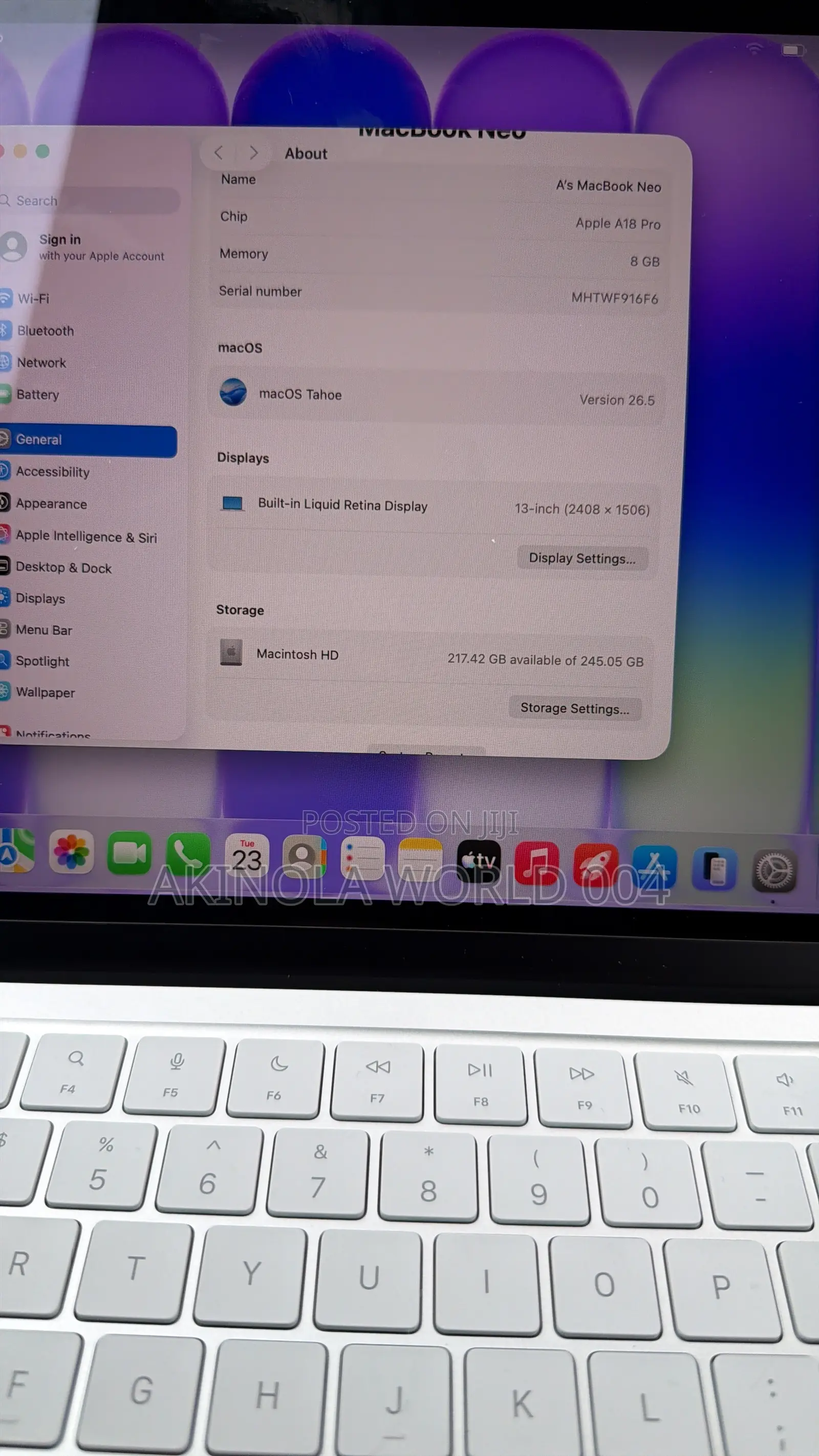 New Laptop Apple MacBook Neo 2026 8GB SSD 256GB