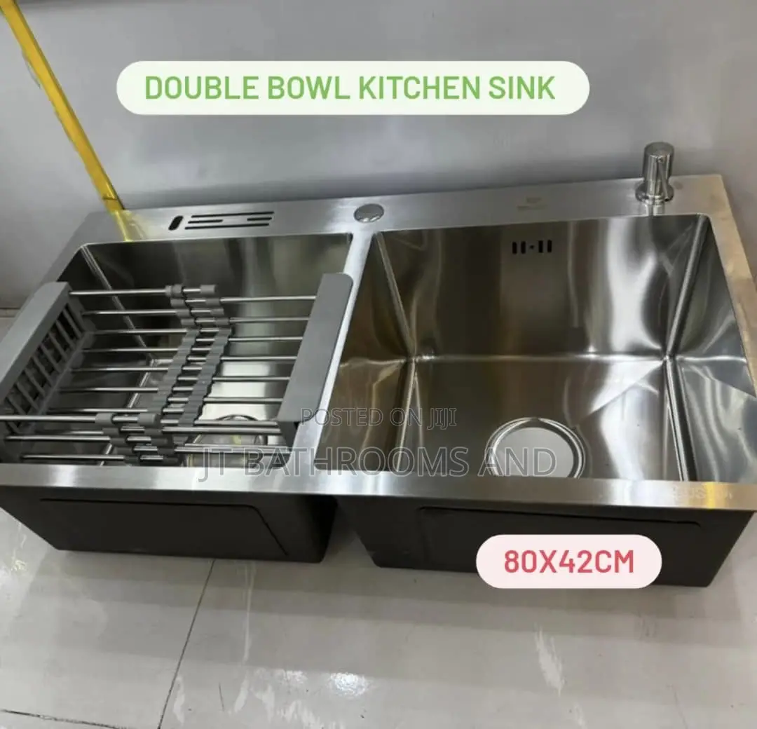 Durable Handmade Kitchen Sink , Double Bowl