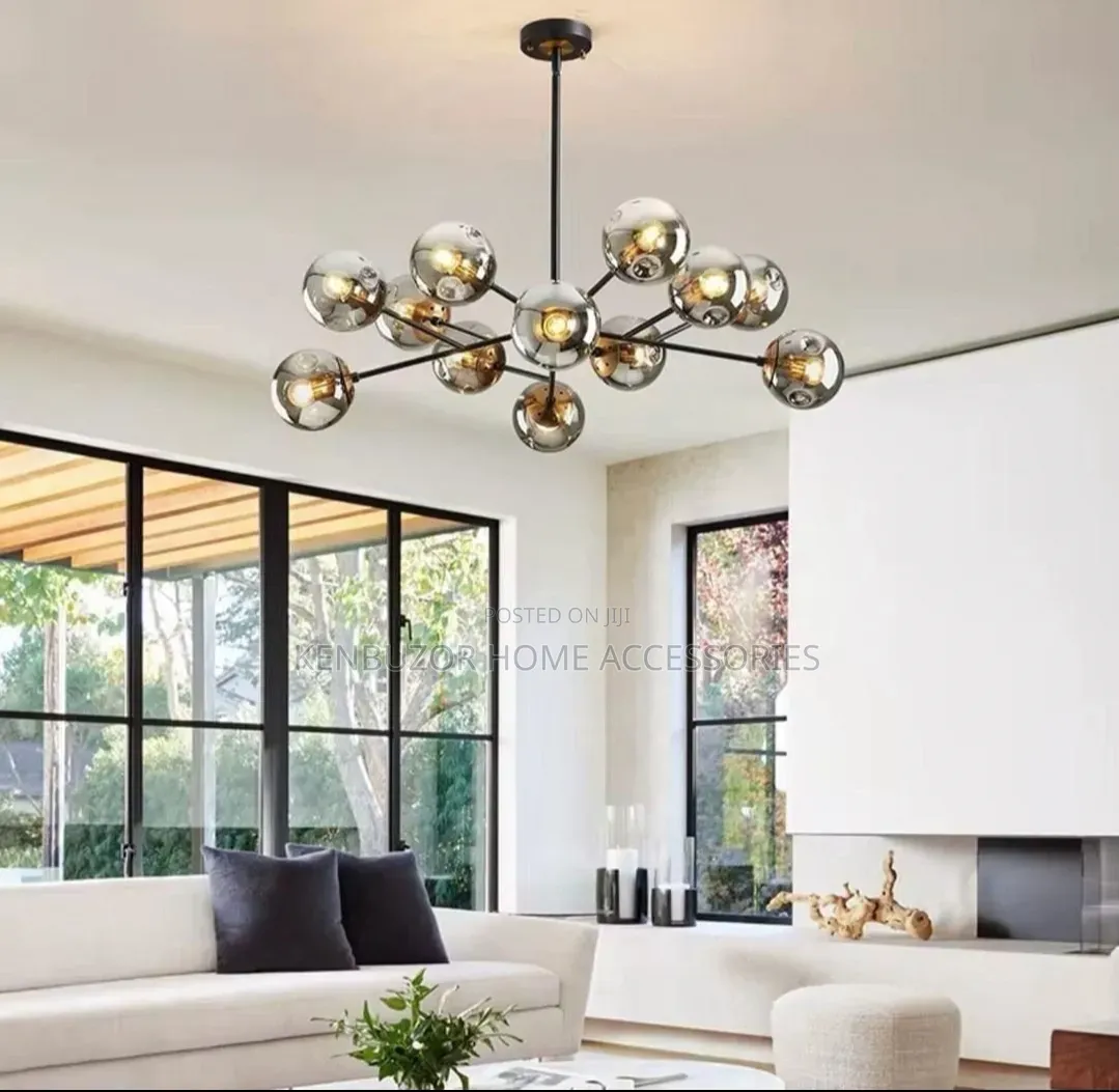 12 Glass Pendant Light Chandelier