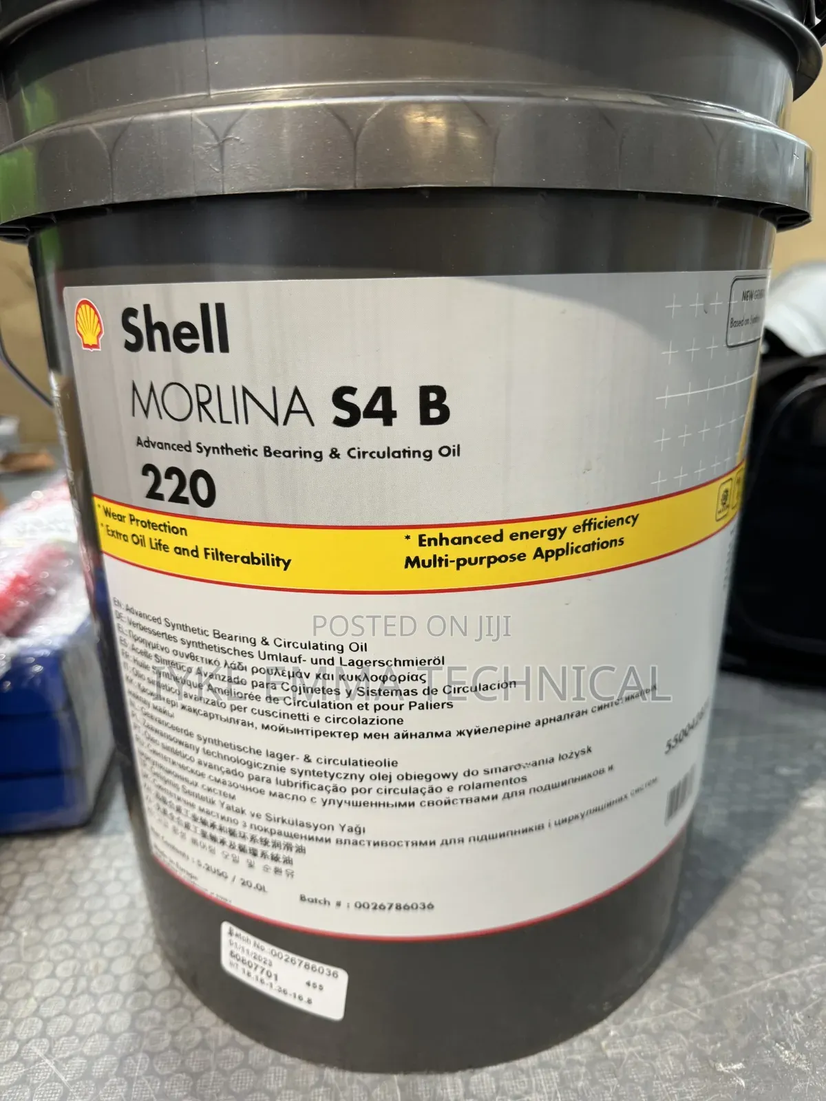 Shell Morlina S4 B 220 Circulating and Bearing Oil 20ltr Pail