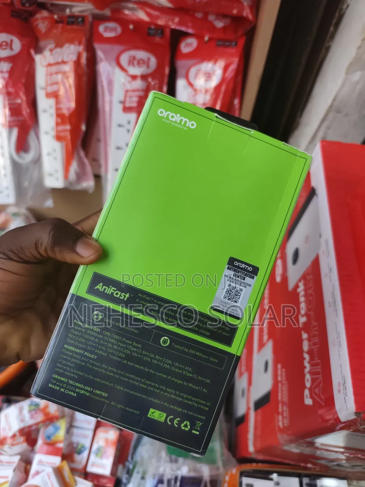 30000mah Oraimo Fast Charging Power Bank for Android iPhone