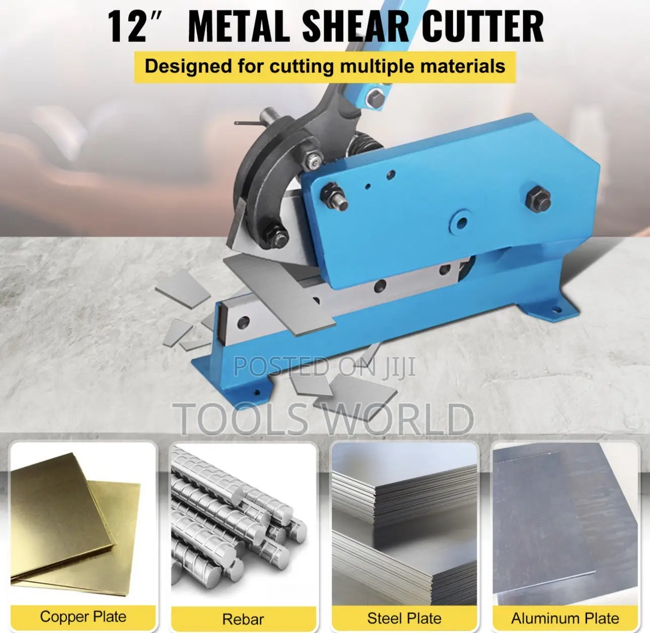 12-inch Manual Hand Shear – Heavy-duty Sheet Metal Steel Cutter