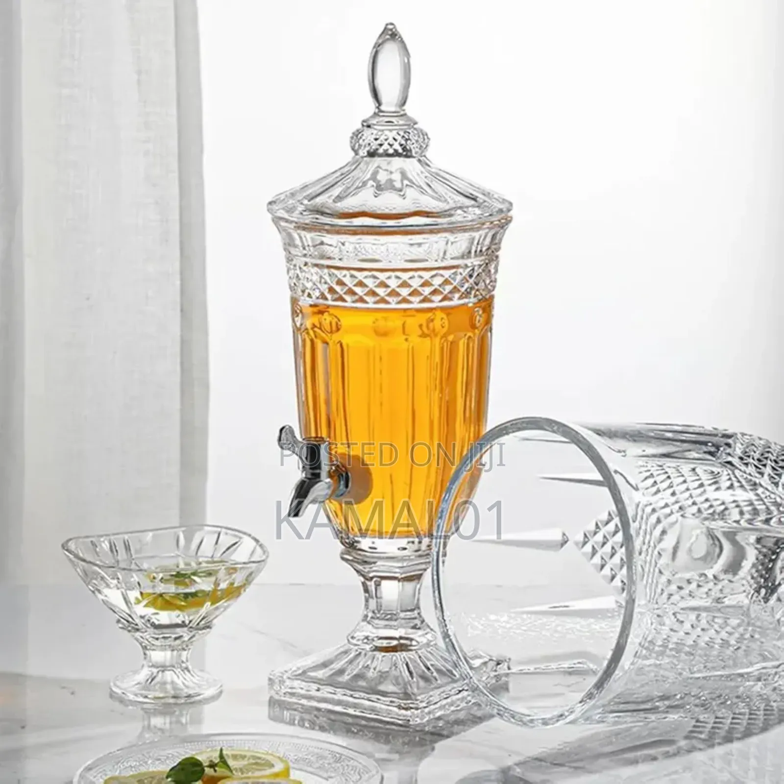 Glass Beverage Dispenser, 5l Large Glass Juice Jug