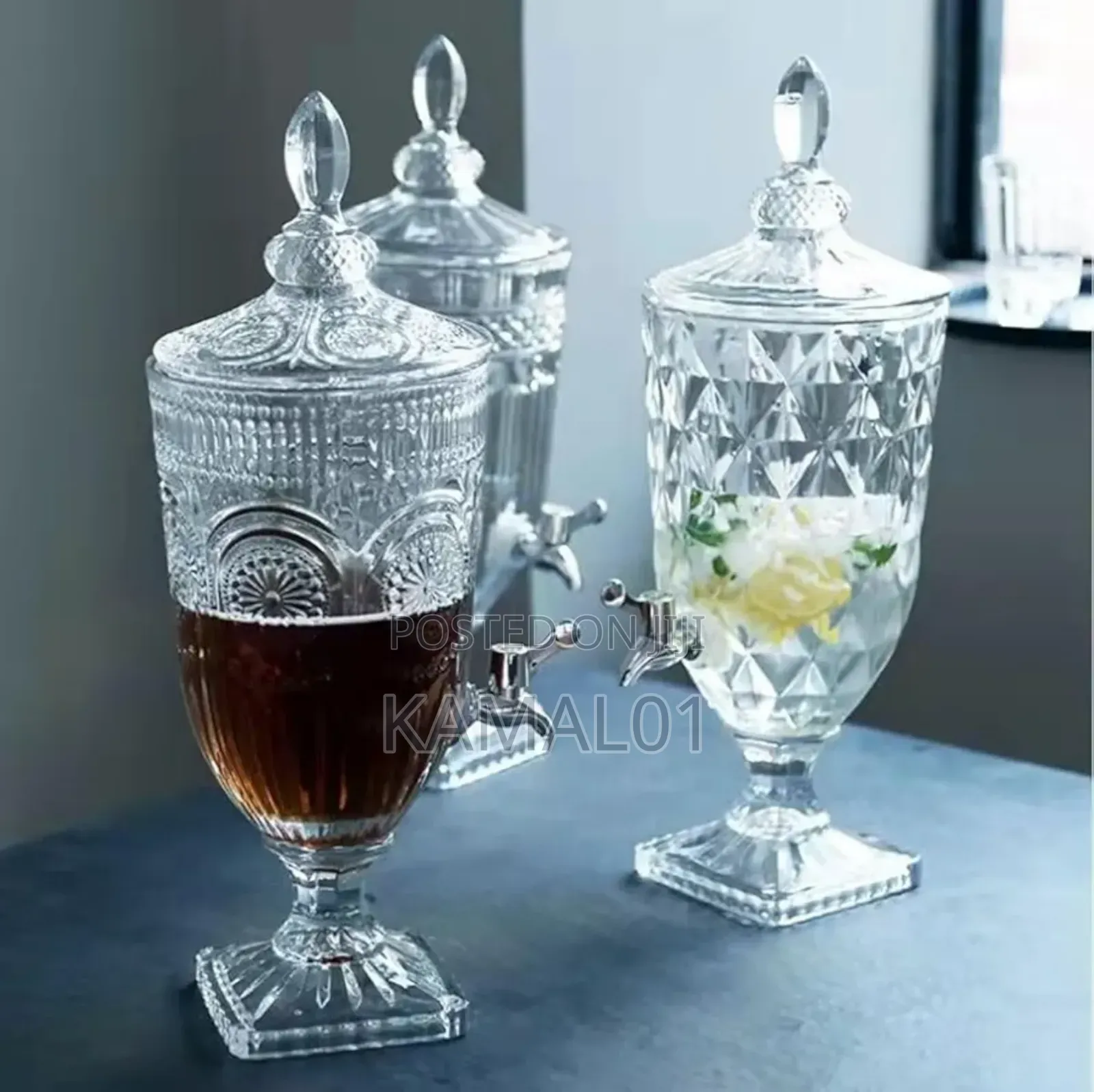 Glass Beverage Dispenser, 5l Large Glass Juice Jug
