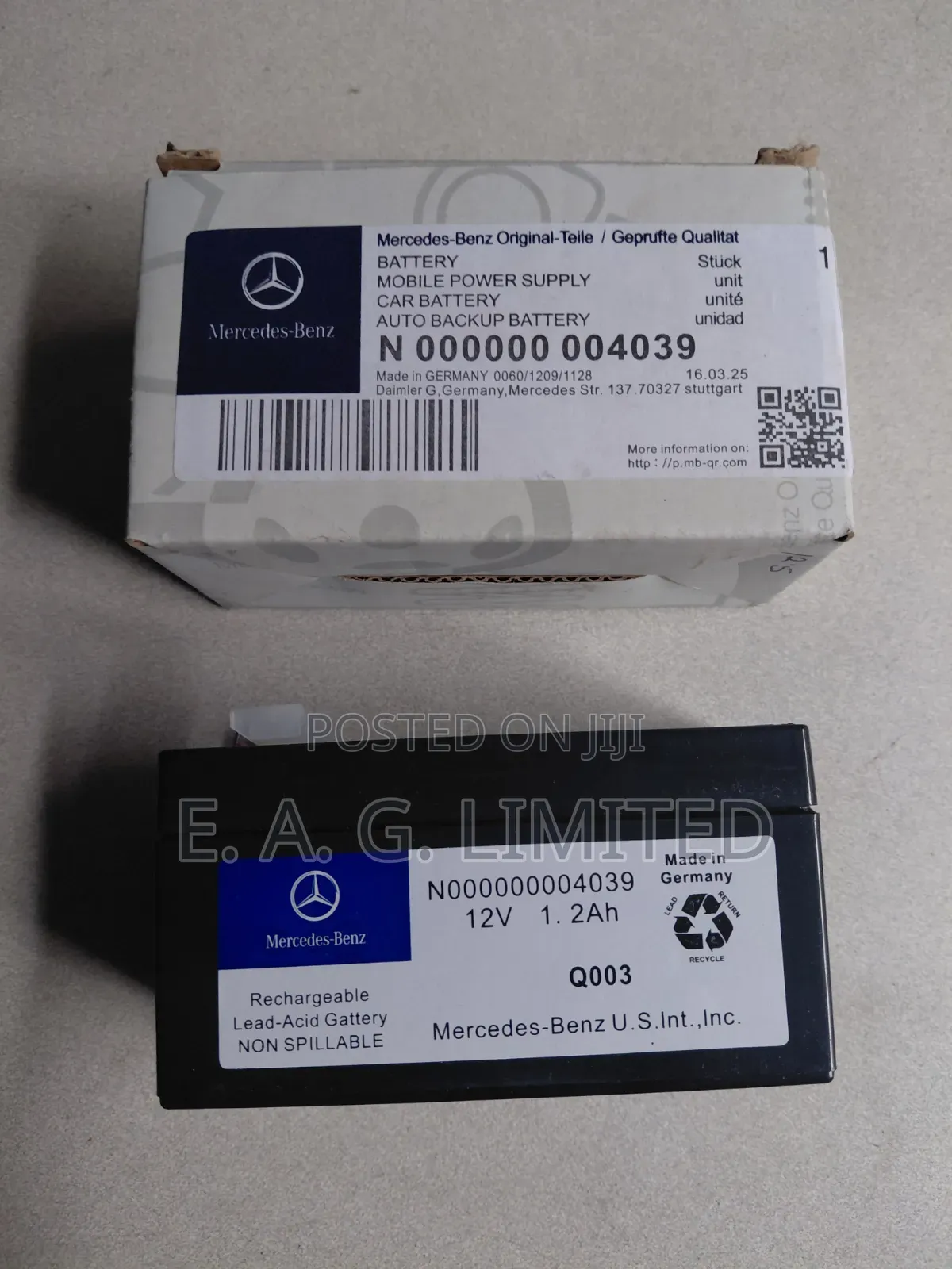 Mercedes Benz Auxiliary Battery 12v 1.2ah 000000004039