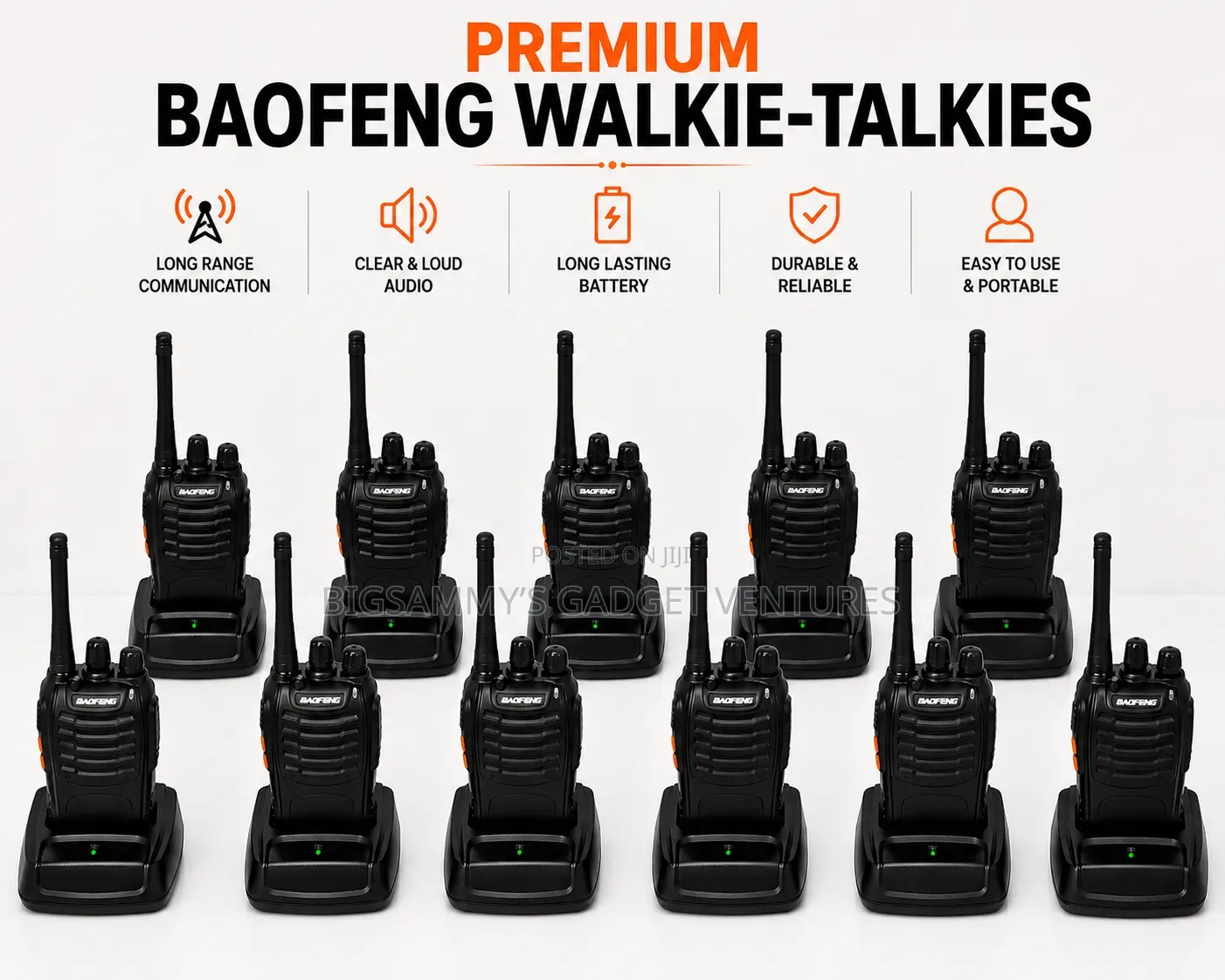 11 Units of Professional Baofeng Walkie Talkie Radio (Bf888s)