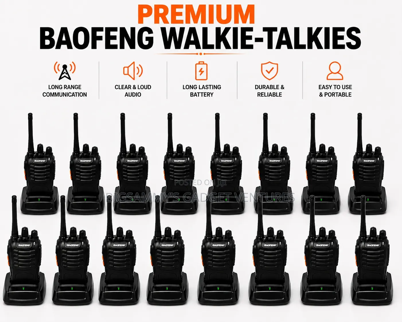 16 Units of Professional Baofeng Walkie Talkie Radio (Bf888s)