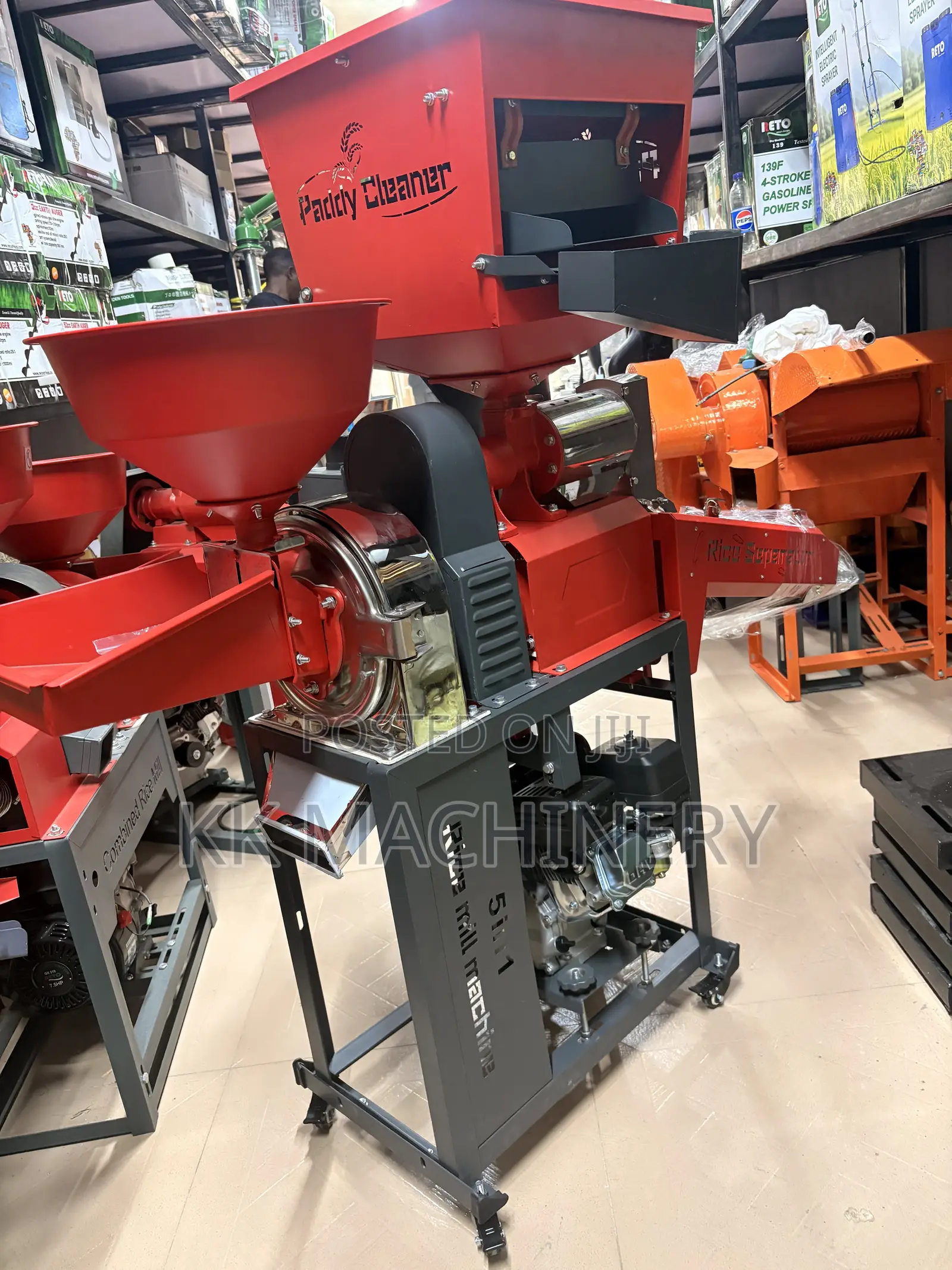 This 5-in-1 Rice Mill Features a Prominent Red