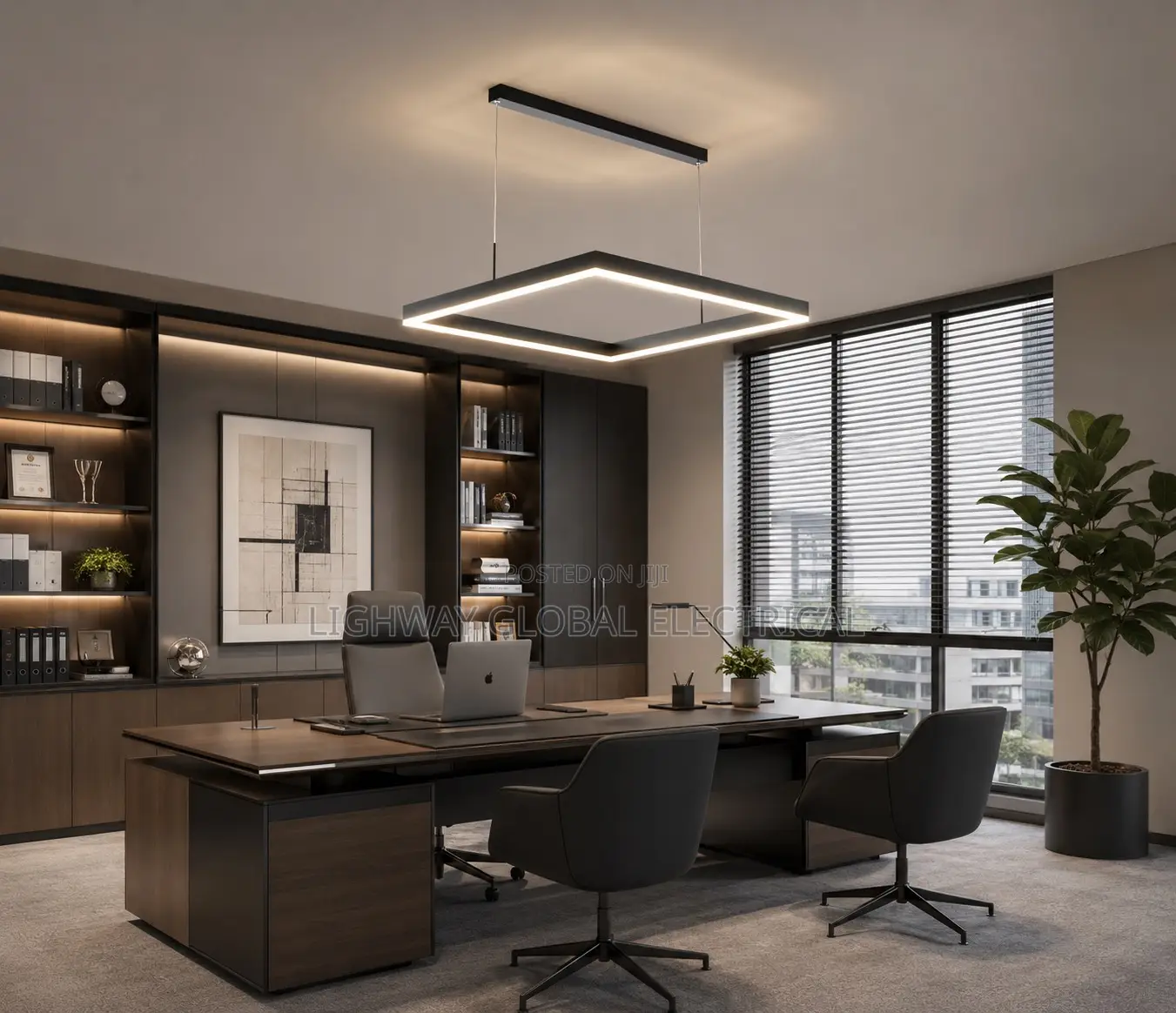 Simple Single Square Office / Dining / Living Room Chandelier
