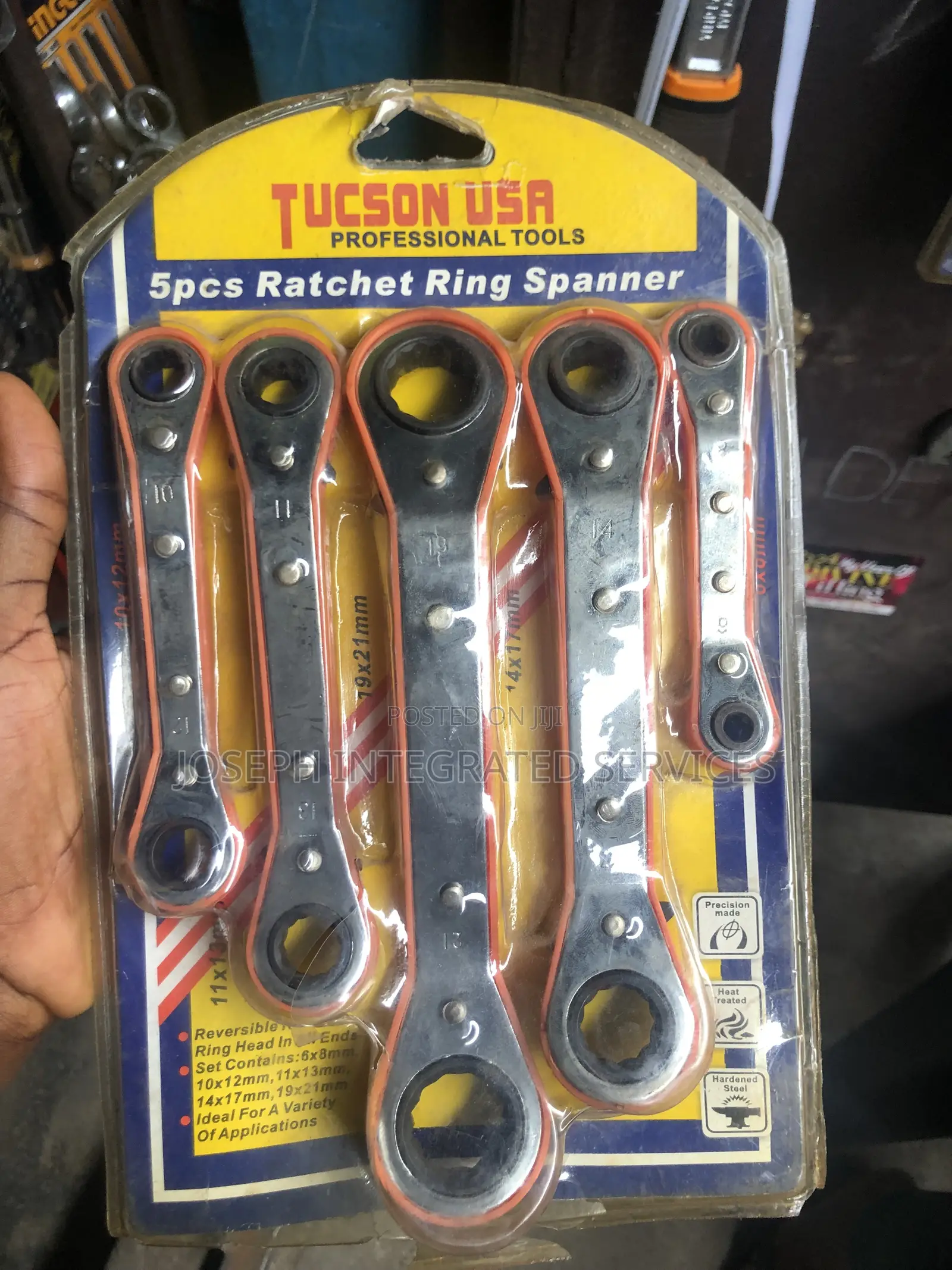 Tucson Usa 5-Piece Reversible Ratchet Ring Spanner