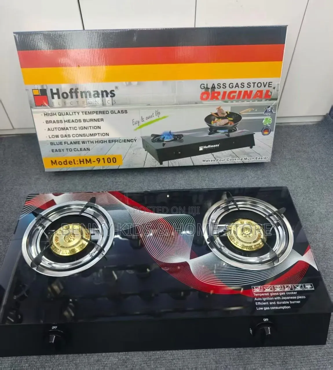 Hoffmans Original 2 Burner Glass Gas Stove – Model Hm-9100