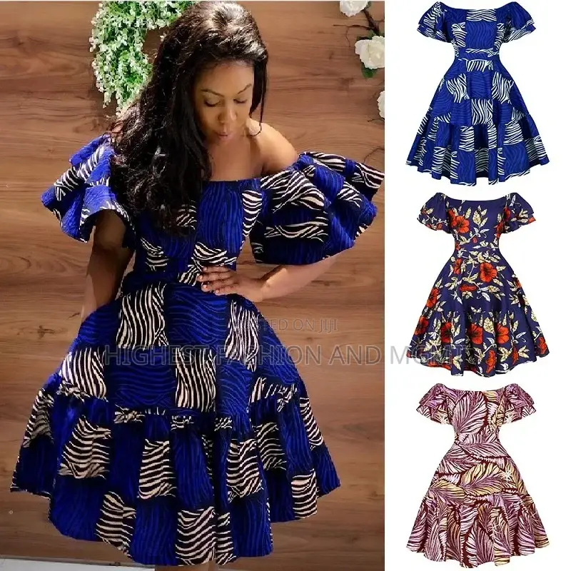 African Short Sleeve Loose Gown