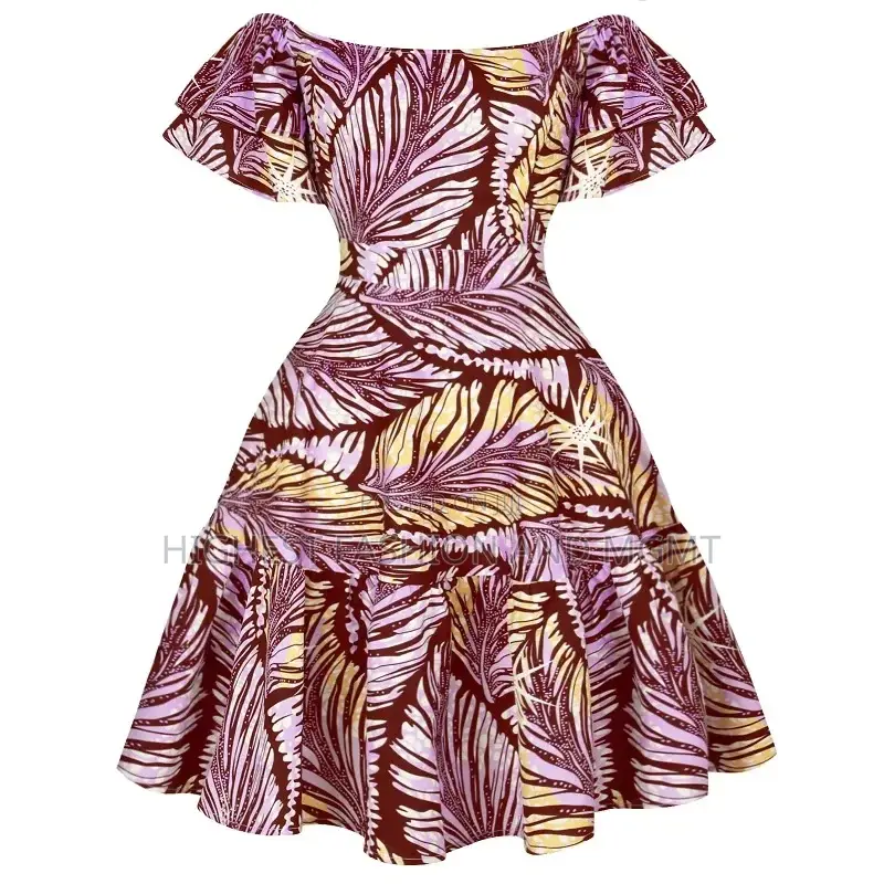 African Short Sleeve Loose Gown