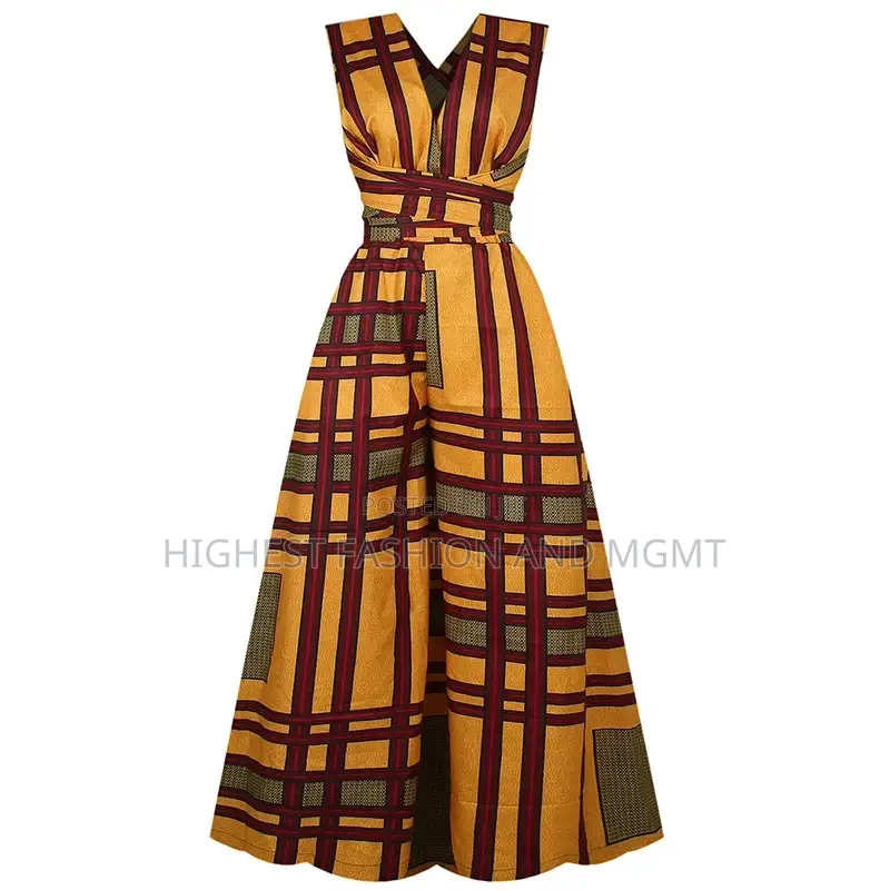 African Suspenders Jumpsuit