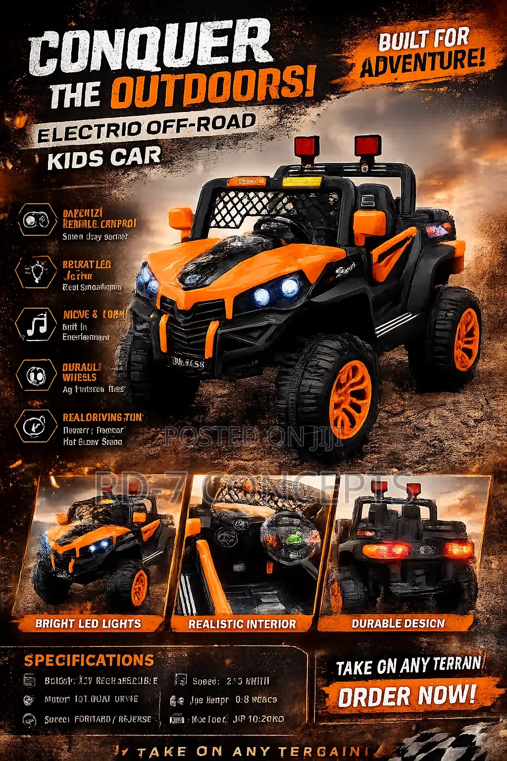 Off Road Rugged Kids Electric Car