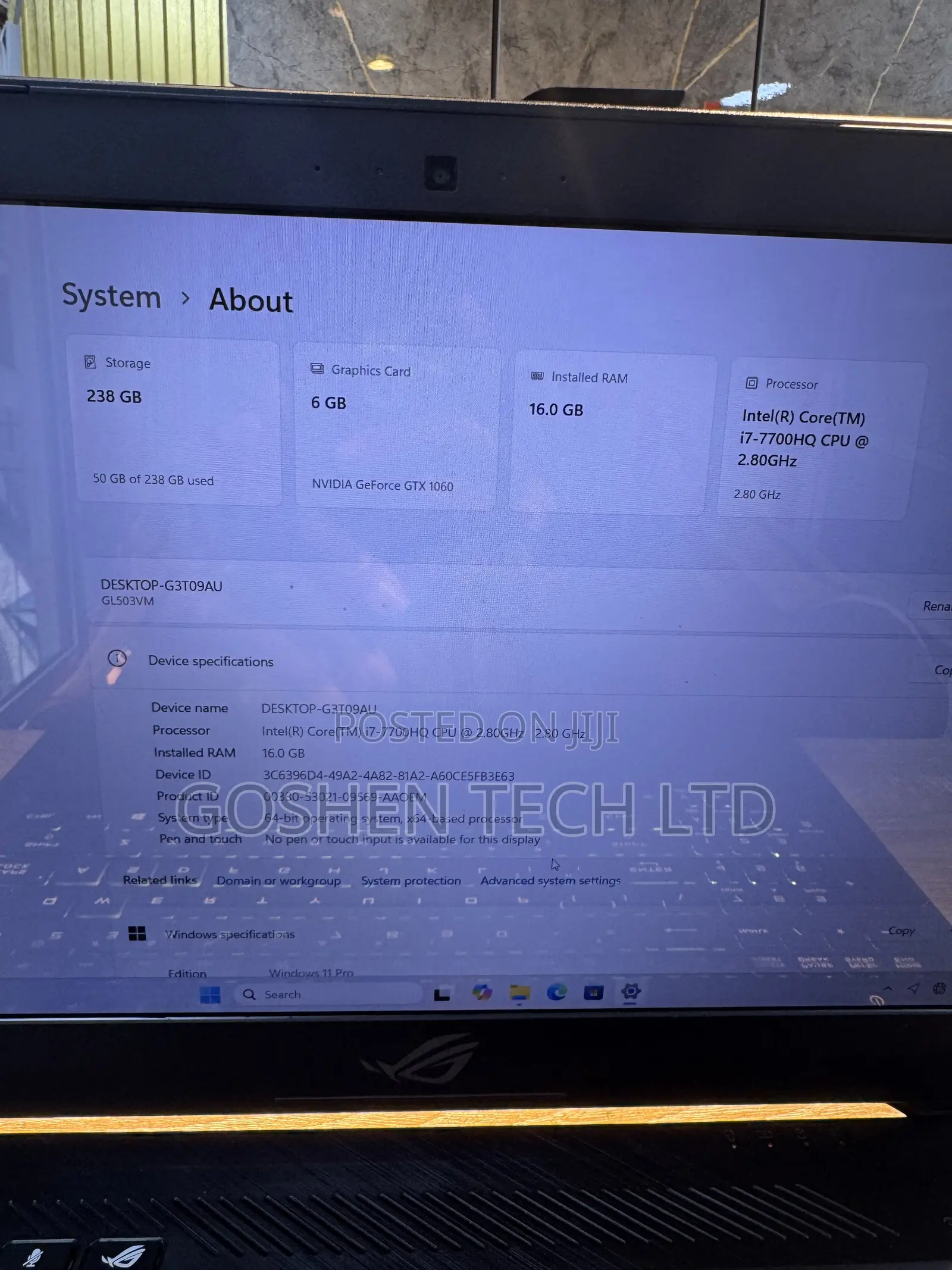 Laptop Asus GL502VT 16GB Intel Core i7 SSD 256GB
