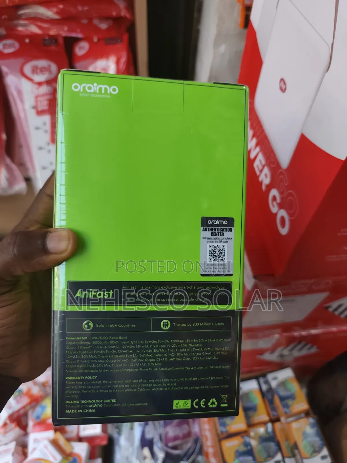 Oraimo 50,000mah 85w Ultra Fast Charging Power Bank