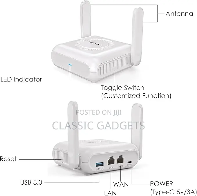 Wavlink Ax3000 Wi-Fi 6 Portable Travel VPN Router Pocket Size