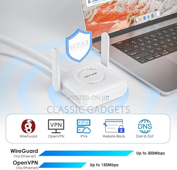 Wavlink Ax3000 Wi-Fi 6 Portable Travel VPN Router Pocket Size