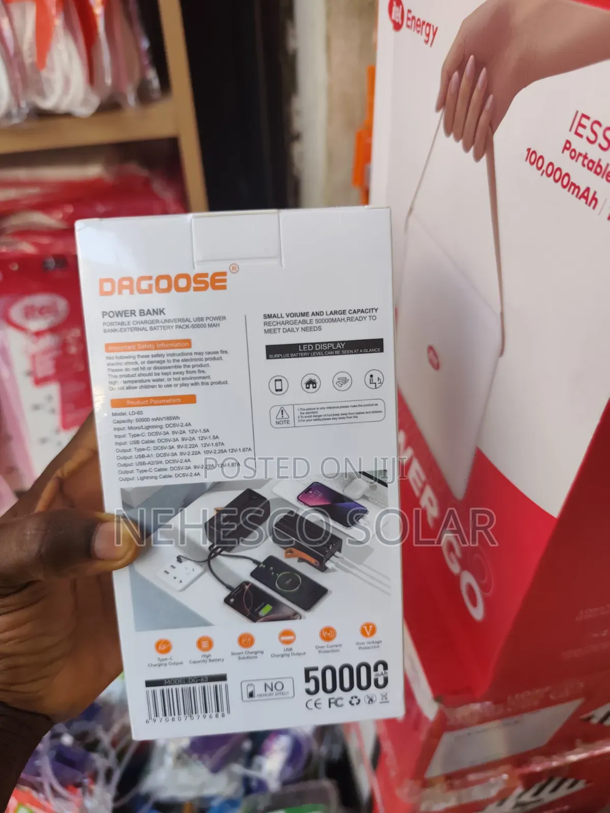 Dagoose 50,000mah Power Bank With Built-in Cables
