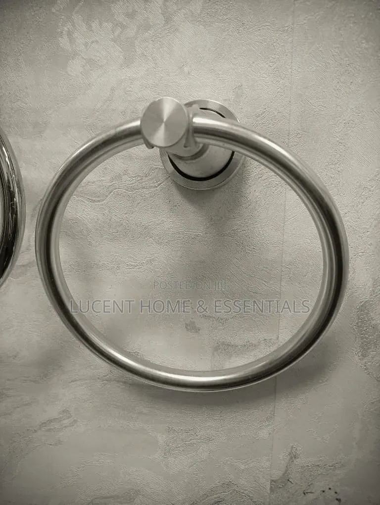 Modern Matte Silver Bathroom Towel Ring Sleek Wall Mount Design