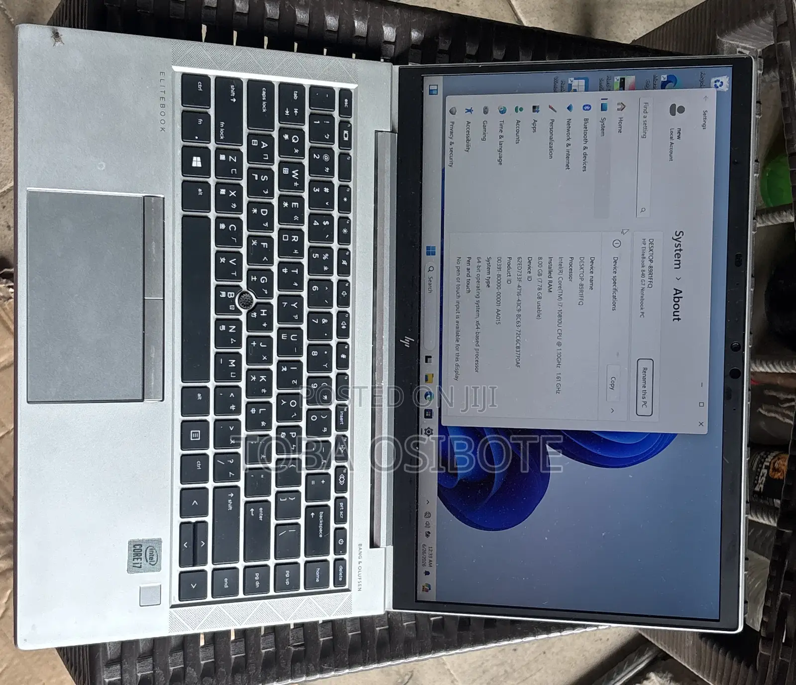 Laptop HP EliteBook 840 G7 8GB Intel Core i7 SSD 256GB