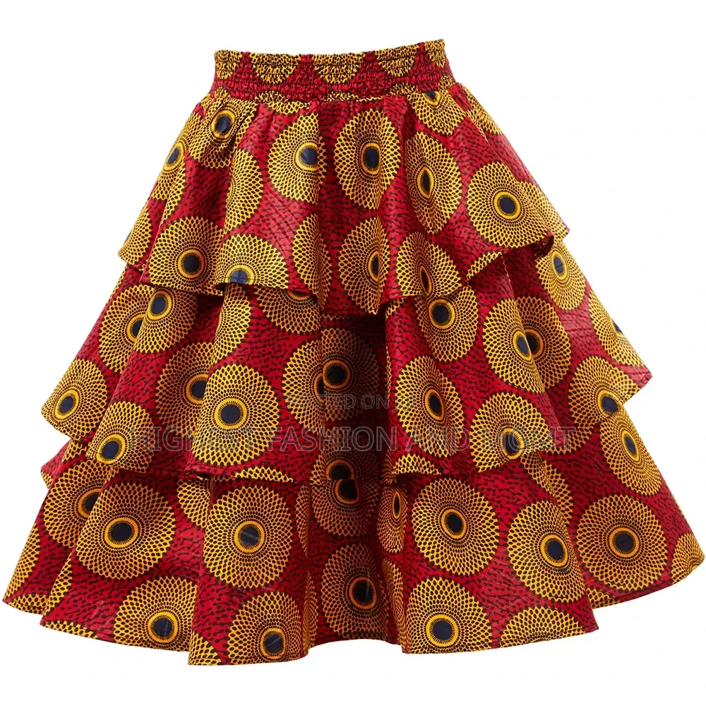 African Women Short Pleated Skirt