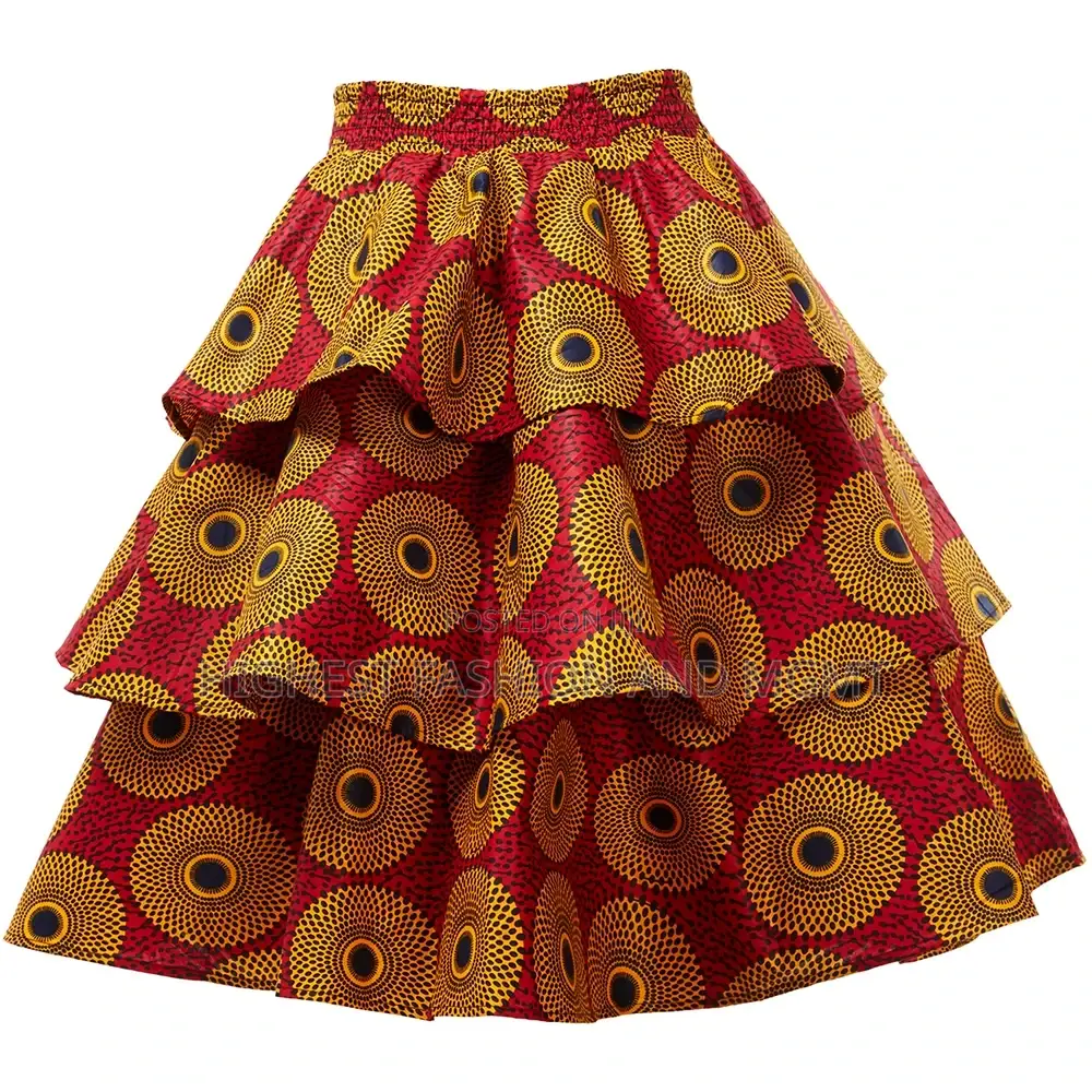 African Women Short Pleated Skirt